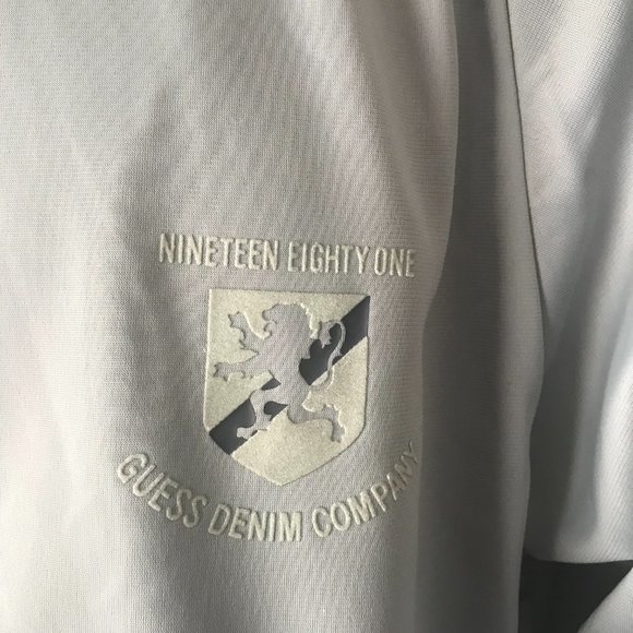 Guess Silver-Gray w/Black Stripes Zip-Up Jacket Large - Picture 3 of 13